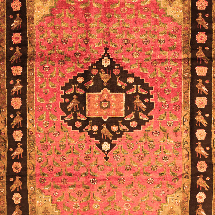 Medallion Orange Traditional Rug, tr1244org