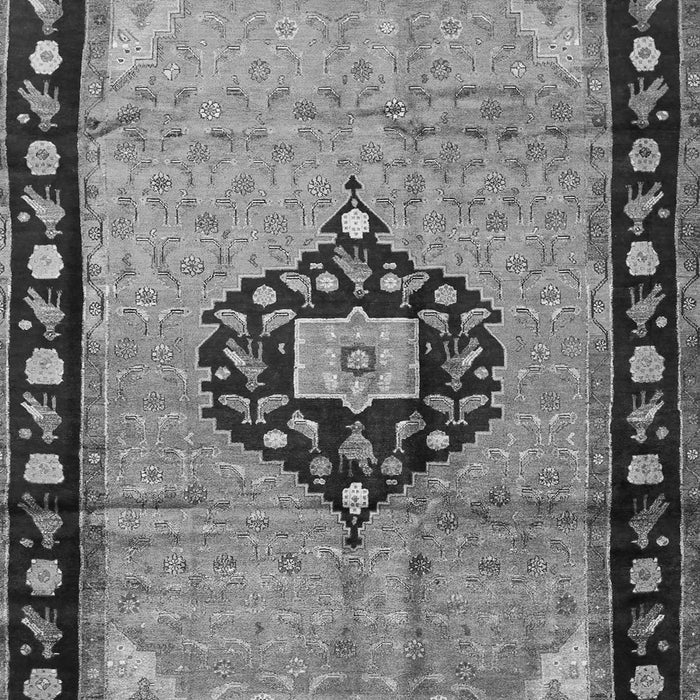 Serging Thickness of Machine Washable Medallion Gray Traditional Rug, wshtr1244gry