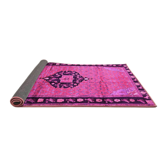 Sideview of Medallion Pink Traditional Rug, tr1244pnk