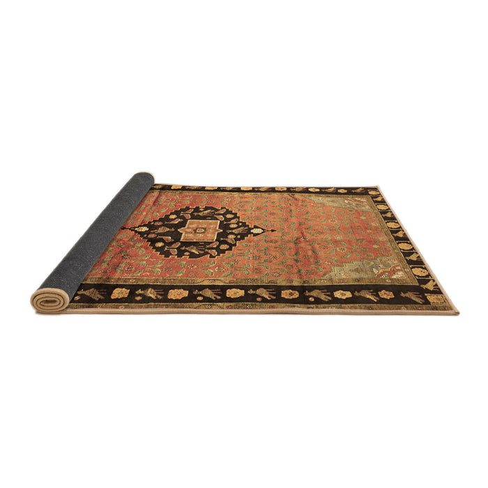 Sideview of Medallion Brown Traditional Rug, tr1244brn