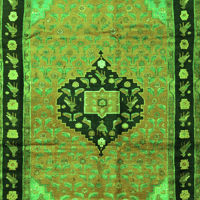 Medallion Green Traditional Rug, tr1244grn
