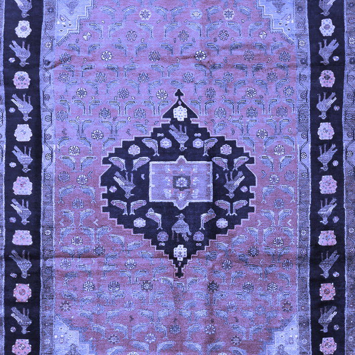 Medallion Blue Traditional Rug, tr1244blu