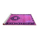 Sideview of Machine Washable Medallion Purple Traditional Area Rugs, wshtr1244pur