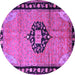 Round Medallion Purple Traditional Rug, tr1244pur