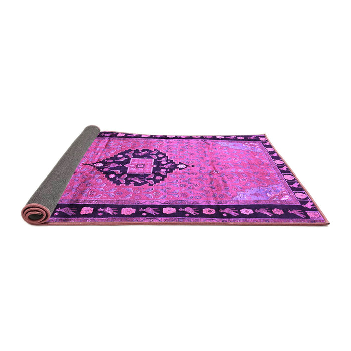 Sideview of Medallion Purple Traditional Rug, tr1244pur