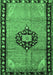 Machine Washable Medallion Emerald Green Traditional Area Rugs, wshtr1244emgrn