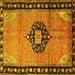 Square Machine Washable Medallion Yellow Traditional Rug, wshtr1244yw