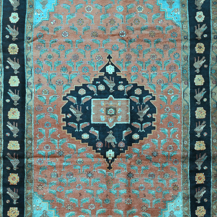 Medallion Light Blue Traditional Rug, tr1244lblu