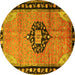 Round Medallion Yellow Traditional Rug, tr1244yw