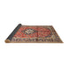 Sideview of Traditional Brown Red Medallion Rug, tr1245