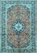 Medallion Light Blue Traditional Rug, tr1245lblu