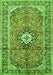 Medallion Green Traditional Rug, tr1245grn