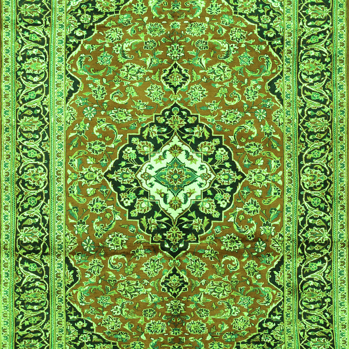 Medallion Green Traditional Rug, tr1245grn