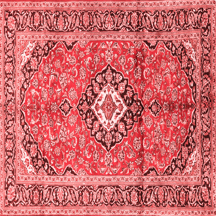 Machine Washable Medallion Red Traditional Rug, wshtr1245red