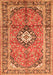 Serging Thickness of Machine Washable Medallion Orange Traditional Area Rugs, wshtr1245org