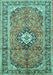 Medallion Turquoise Traditional Rug, tr1245turq