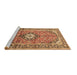 Sideview of Machine Washable Medallion Brown Traditional Rug, wshtr1245brn