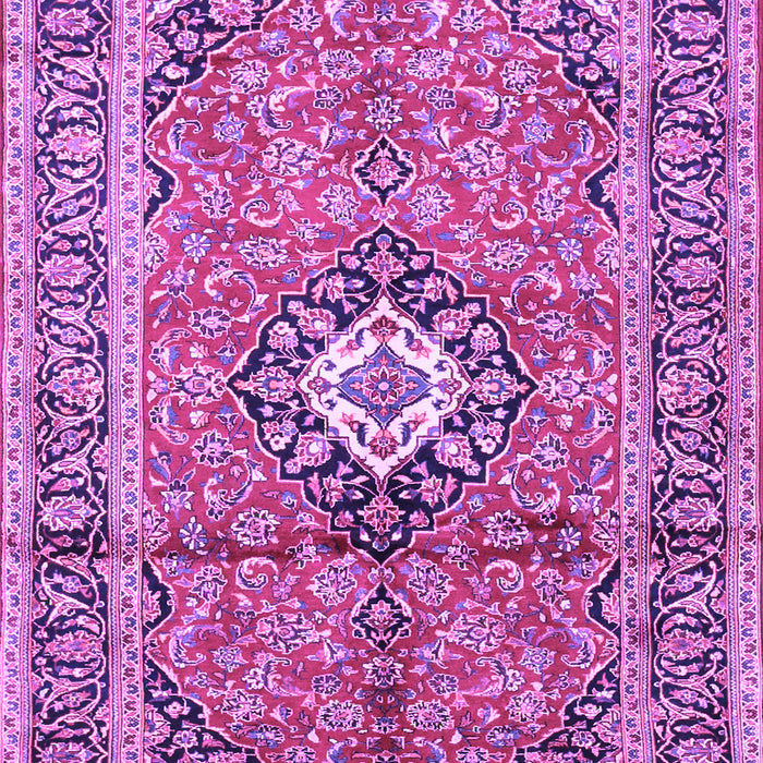 Machine Washable Medallion Purple Traditional Area Rugs, wshtr1245pur