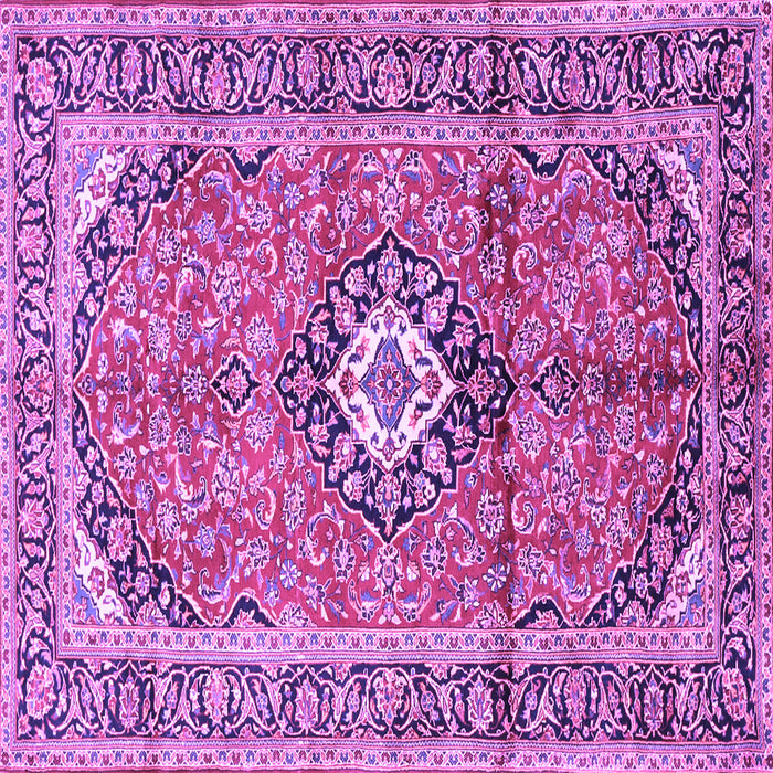 Square Medallion Purple Traditional Rug, tr1245pur