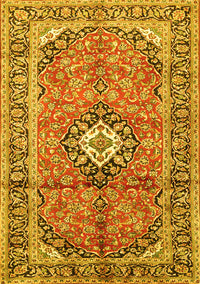 Medallion Yellow Traditional Rug, tr1245yw