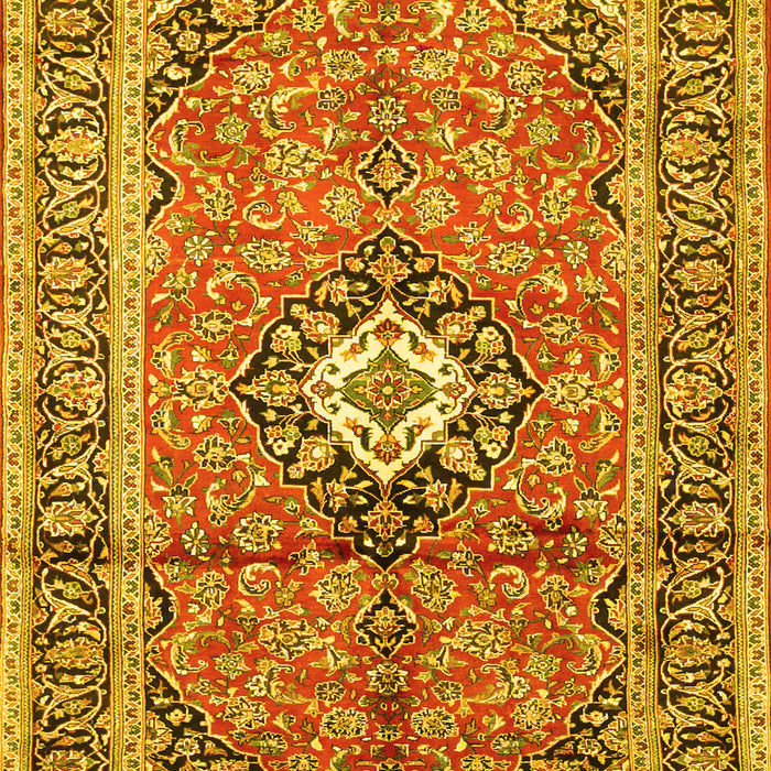 Medallion Yellow Traditional Rug, tr1245yw