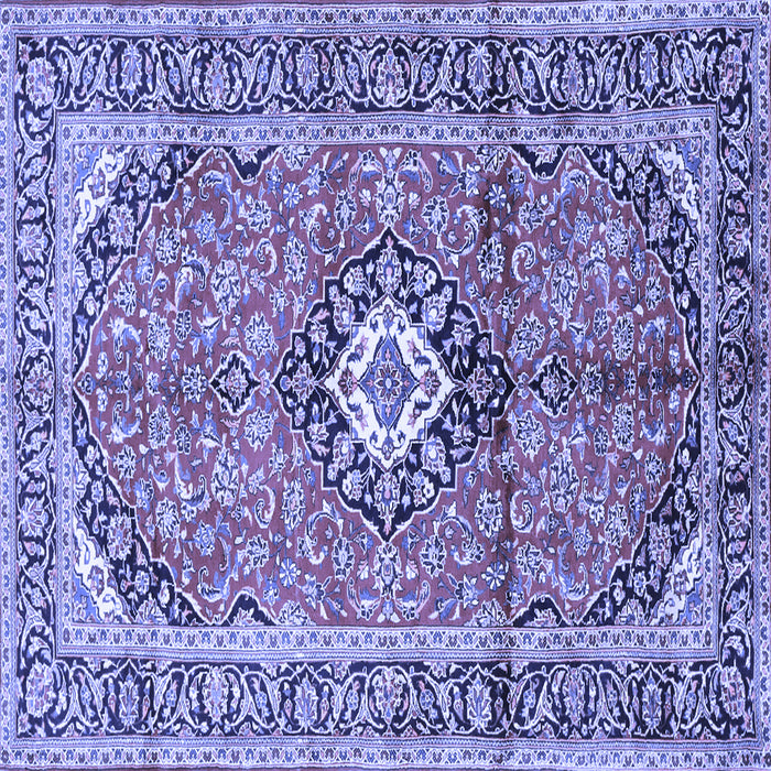 Square Medallion Blue Traditional Rug, tr1245blu