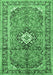 Machine Washable Medallion Emerald Green Traditional Area Rugs, wshtr1245emgrn