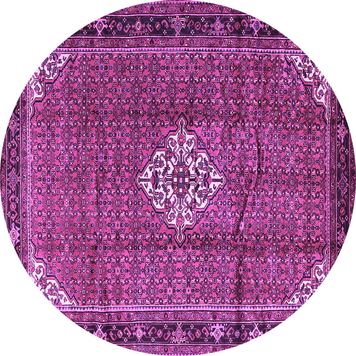 Round Machine Washable Persian Purple Traditional Area Rugs, wshtr1246pur