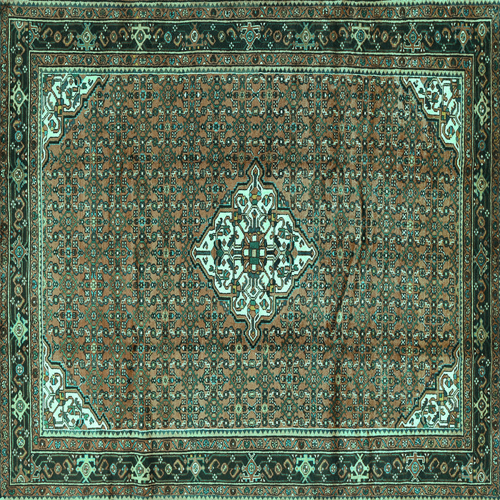 Square Persian Turquoise Traditional Rug, tr1246turq