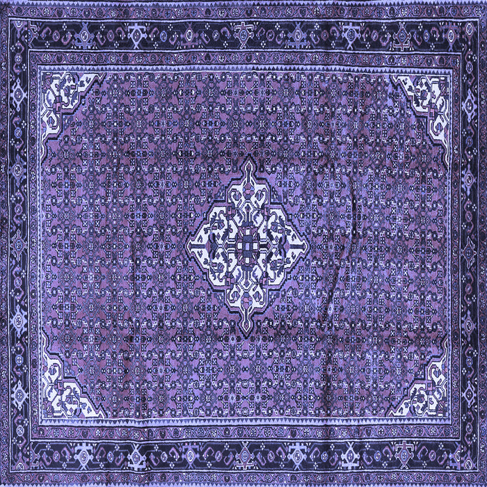 Square Machine Washable Persian Blue Traditional Rug, wshtr1246blu