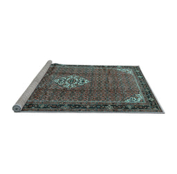 Sideview of Machine Washable Persian Light Blue Traditional Rug, wshtr1246lblu