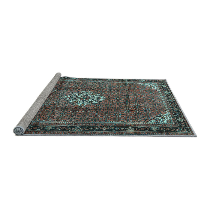 Sideview of Machine Washable Persian Light Blue Traditional Rug, wshtr1246lblu