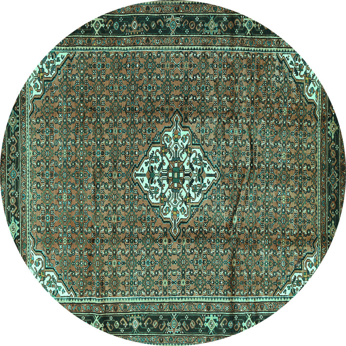 Round Persian Turquoise Traditional Rug, tr1246turq