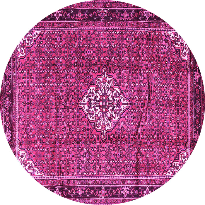 Round Persian Pink Traditional Rug, tr1246pnk