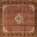 Square Persian Brown Traditional Rug, tr1246brn