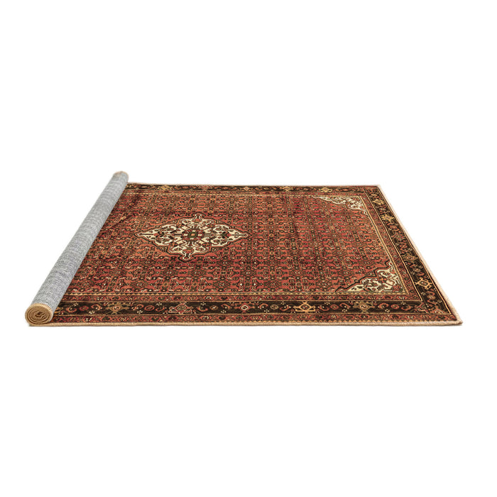 Sideview of Machine Washable Persian Brown Traditional Rug, wshtr1246brn
