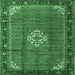 Square Machine Washable Persian Emerald Green Traditional Area Rugs, wshtr1246emgrn