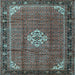 Square Machine Washable Persian Light Blue Traditional Rug, wshtr1246lblu