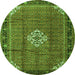 Square Persian Green Traditional Rug, tr1246grn