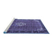 Sideview of Machine Washable Persian Blue Traditional Rug, wshtr1246blu