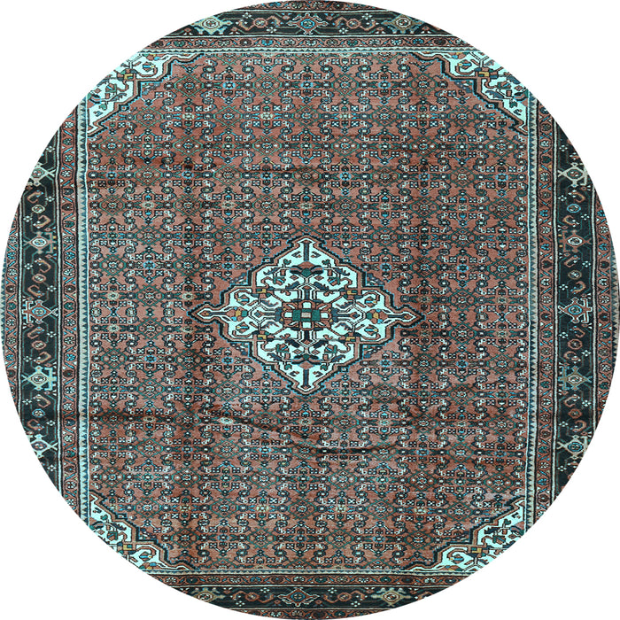 Round Persian Light Blue Traditional Rug, tr1246lblu