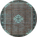 Round Persian Light Blue Traditional Rug, tr1246lblu