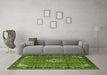 Machine Washable Persian Green Traditional Area Rugs in a Living Room,, wshtr1246grn