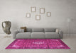 Machine Washable Persian Pink Traditional Rug in a Living Room, wshtr1246pnk