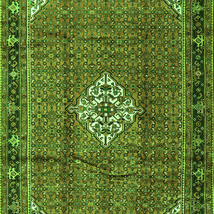 Serging Thickness of Machine Washable Persian Green Traditional Area Rugs, wshtr1246grn