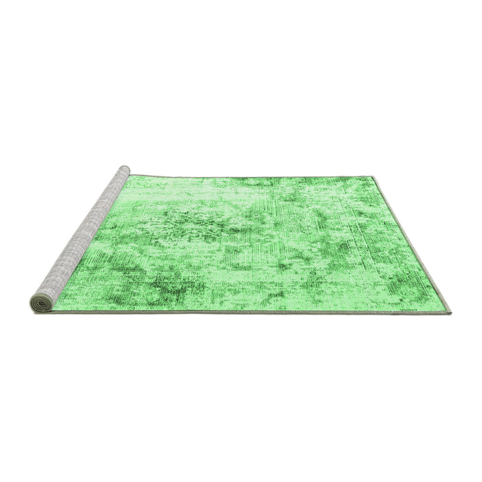 Sideview of Machine Washable Persian Emerald Green Traditional Area Rugs, wshtr1247emgrn