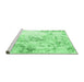 Sideview of Machine Washable Persian Emerald Green Traditional Area Rugs, wshtr1247emgrn