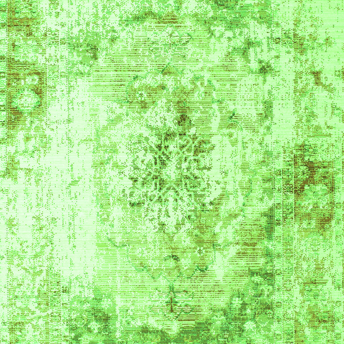 Serging Thickness of Machine Washable Persian Green Traditional Area Rugs, wshtr1247grn