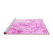 Sideview of Machine Washable Persian Pink Traditional Rug, wshtr1247pnk