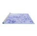 Sideview of Machine Washable Persian Blue Traditional Rug, wshtr1247blu